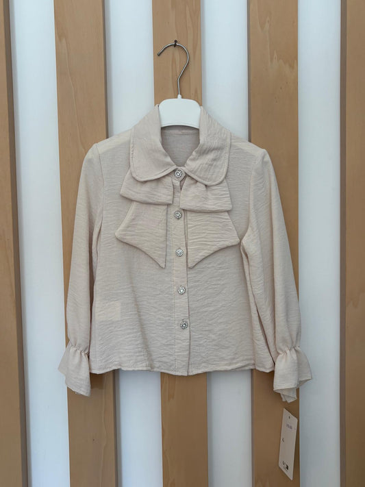 Camicia Balze Fiocco Beige