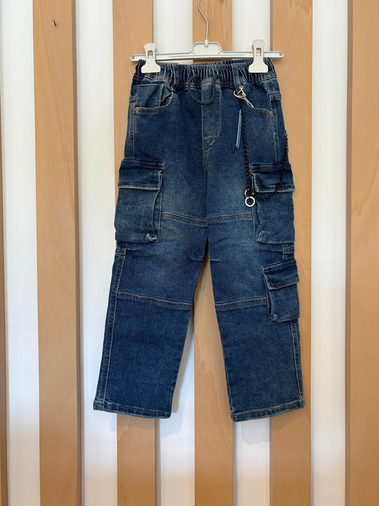 Jeans Cargo Blu